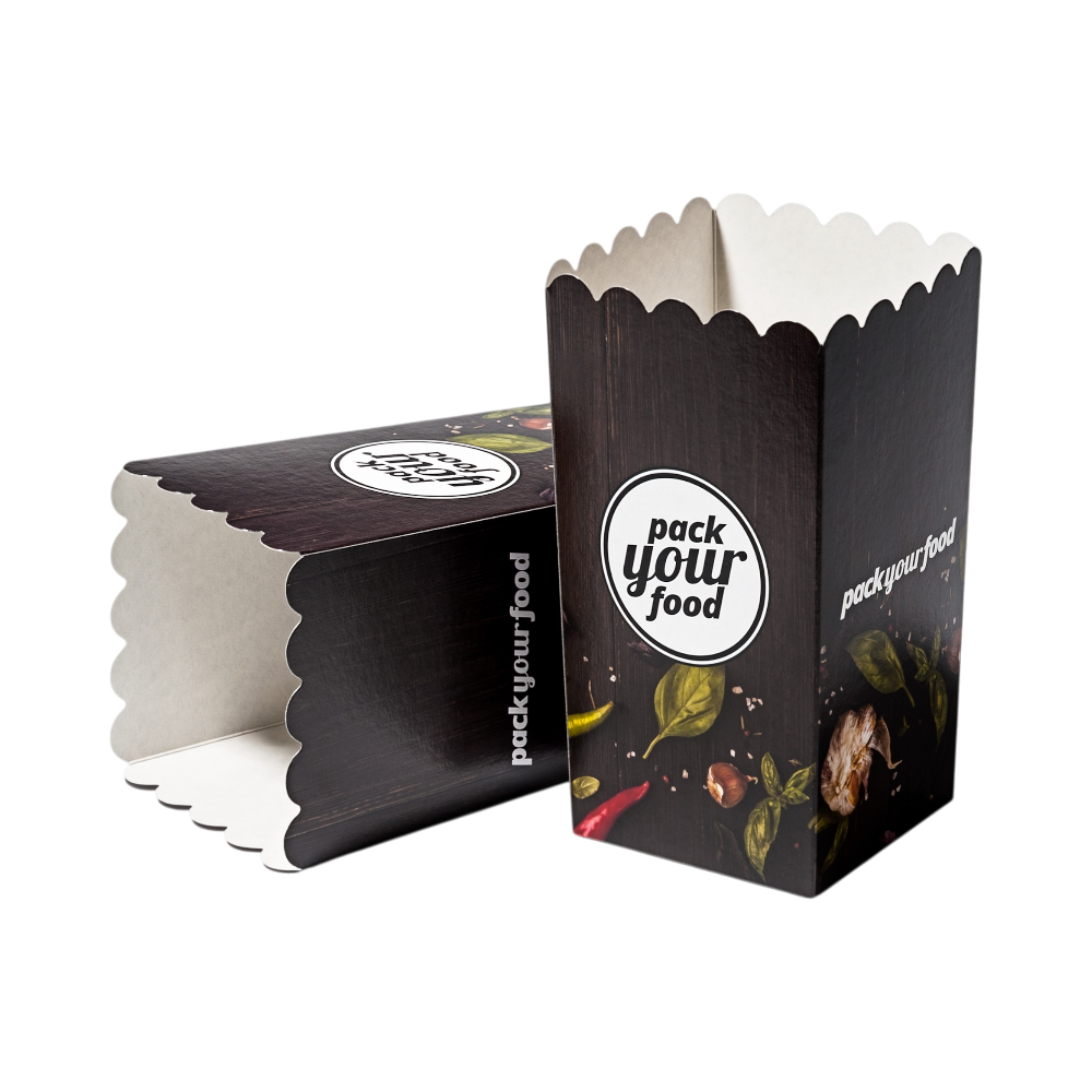 Popcorn Box with Plug-in Bottom 8.4 x 8.4 x 17 cm